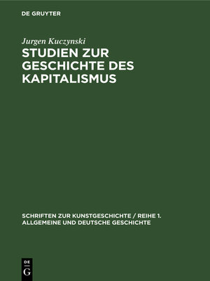 cover image of Studien zur Geschichte des Kapitalismus